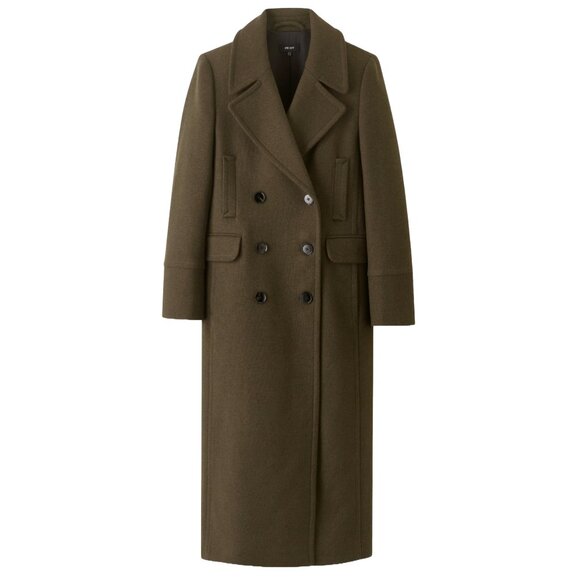 2. ME + EM Khaki Green Melange Wool Longline Coat $768 EUC Sz US 4 - Picture 1 of 6